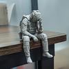 jijijing 3D Printed Soldier Figurine Ornament, Sitting Tactical Statue, Funny Tired Sculpture for Table Shelf Edge Decor