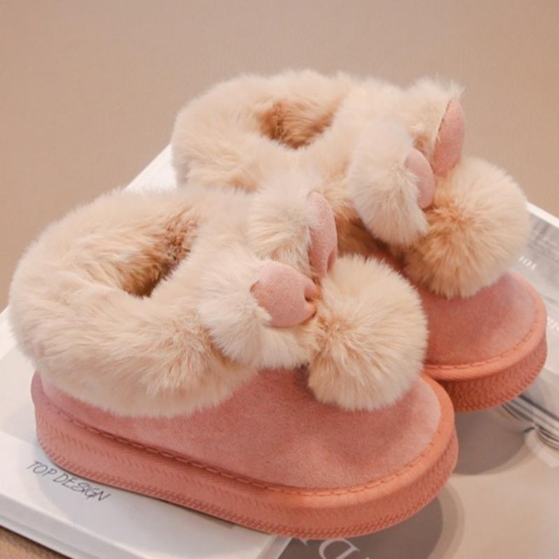 Girls' Snow-resistant Snow Boots Large Cotton Warm Short Boots Plus Velvet and Thick Cotton Boots