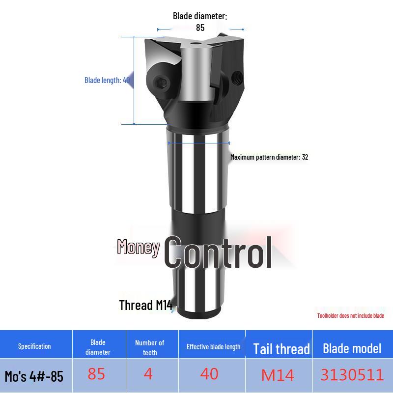 Triangular Right-Angle Face Milling Cutter, Interchangeable Head, Morse 3# 4# Straight/R8 Shank, 90° Triangular Insert.