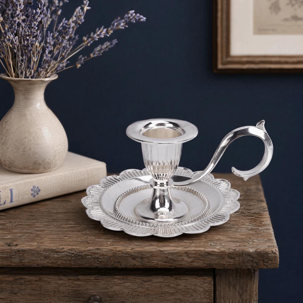 Handle Stand Candlestick Holder Drip Catcher Tray Chamberstick Candle Holder Wedding Centerpiece