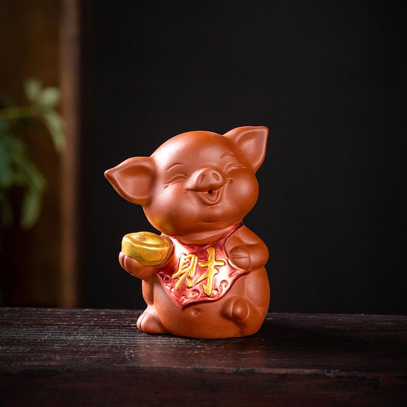 Purple Clay Zodiac Animal Horse Tea Pet Ornament – Cute, Creative Tea Table Dragon Mascot Decoration