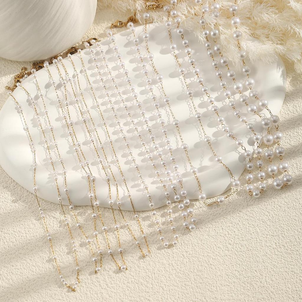 Retro Pearl Chain Necklace Set - Stackable, Versatile, and Fashionable Jewelry