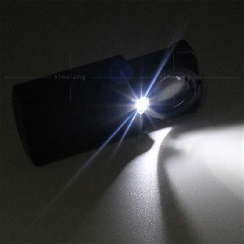 45X Loupe Multi-Purpose Pull-Out Led Light Source Porcelain Jade Jewelry Portable Identification Magnifying Glass Metal Keychain