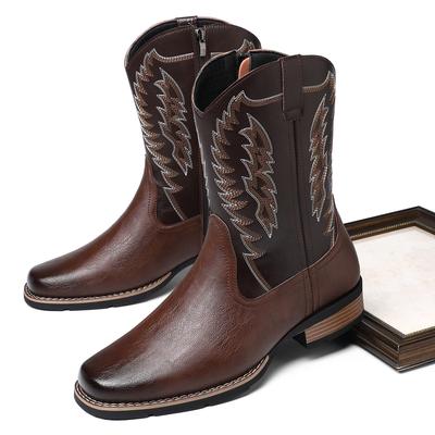 Western Cowboy Stiefel Hohe Stickerei Retro Europäischer und Amerikanischer Paar-Stil Motorradstiefel Reitstiefel Ritterstiefel