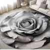 Round Crystal Velvet Bedroom Living Room Sofa 3D Countryside Anti Slip Pad, No Wash Carpet