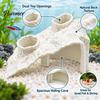 Safe Fish Hiding Spot Aquarium Corner Hideout, under Gravel Betta Cave Tunnel, Tank Stone-Look Hideout Viewing Tunnel for Shrimp Freshwater Ornament