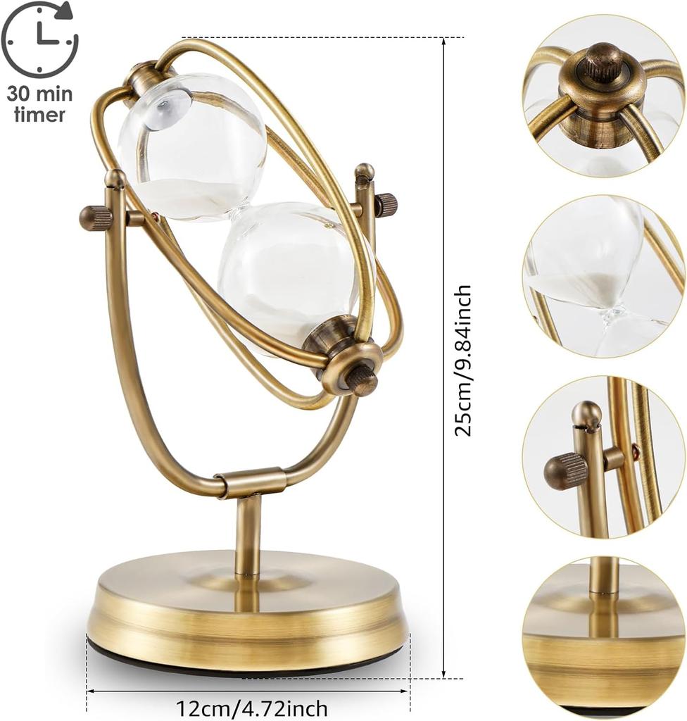 30 Minutes Metal Retro Glass White Sand Hourglass Timer Computer Next To the Office Decoration