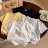 Kids Cotton Short Sleeve T Shirt Solid Summer Basic Top for Boys and Girls
