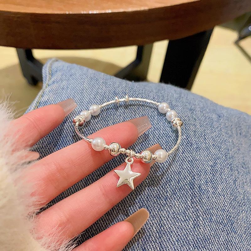 Elegant Pearl & Star Splicing Bracelet for Women - Trendy, Luxurious Style