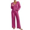 2025 Autumn/Winter Women's Wide-Leg Tracksuit: Casual Long-Sleeve Two-Piece Set for Commuting & Multi-Occasion Wear