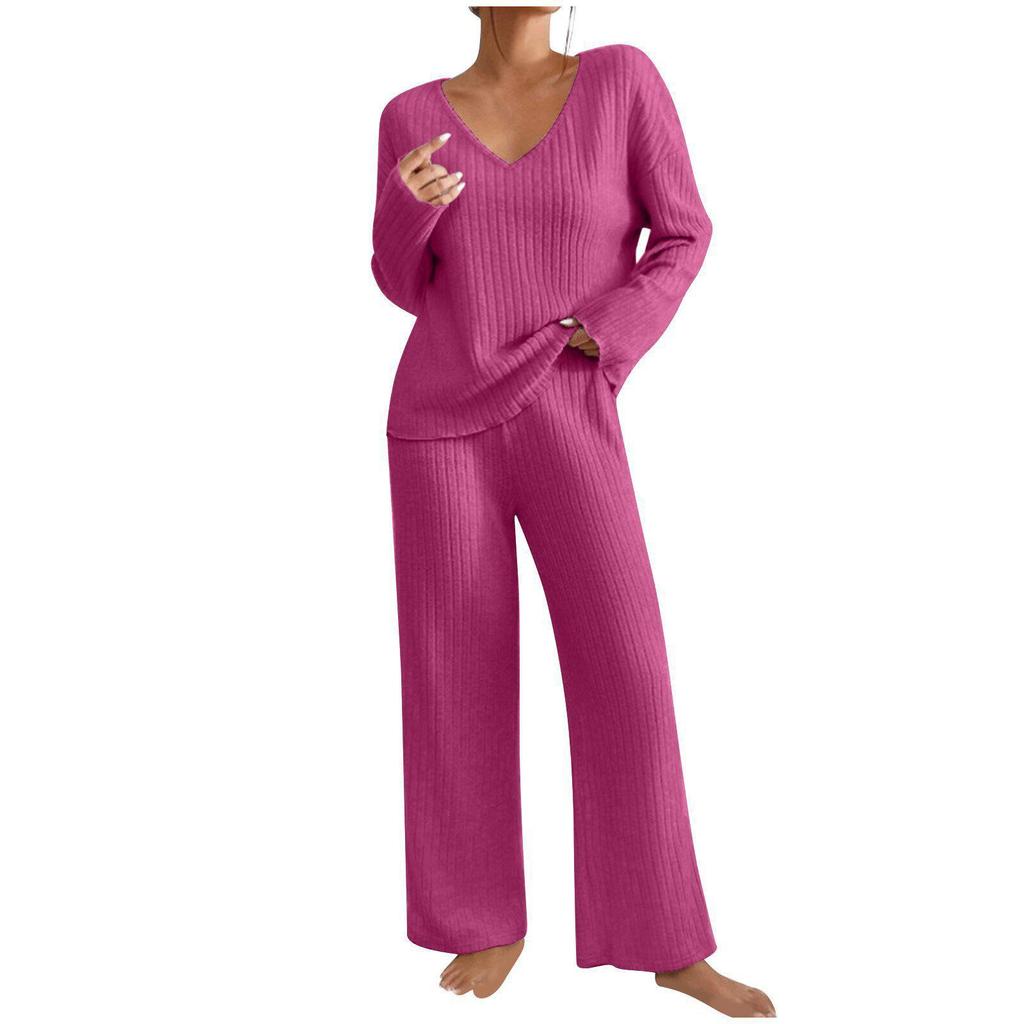 2025 Autumn/Winter Women's Wide-Leg Tracksuit: Casual Long-Sleeve Two-Piece Set for Commuting & Multi-Occasion Wear