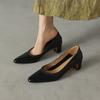 Fashion 2025 New Spring/autumn Genuine Leather Women Shoes Pointed Toe Ladies Shoes Fashion Concise Shoes Mid Heels Women Pumps