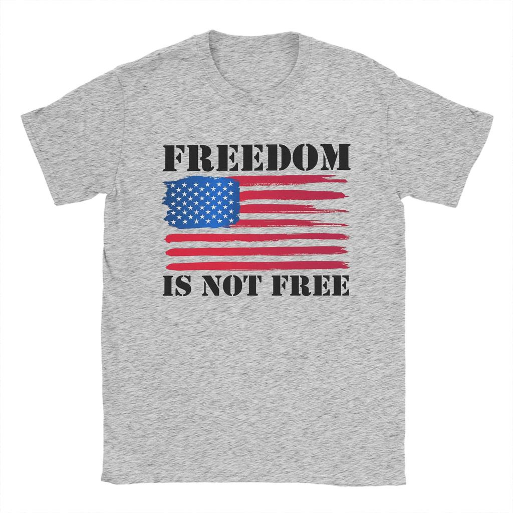 American Flag Freedom Is Not Free TShirt Summer Cotton T Shirts For Adult Casual Tee Shirt ShortSleeve Streetwear Clothing