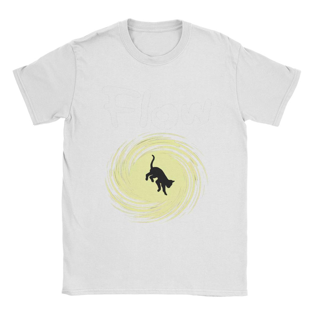 Men's T-Shirt Flowing Movie Cat Leisure Pure Cotton Tee Short Sleeve Cartoon Animated Movie T Shirts Crewneck Clothing Adult