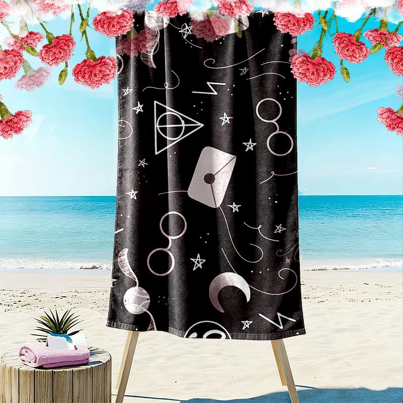 Harry Potter Print Beach Towel, Large Soft Quick Dry Towel for Beach Camping Swimming