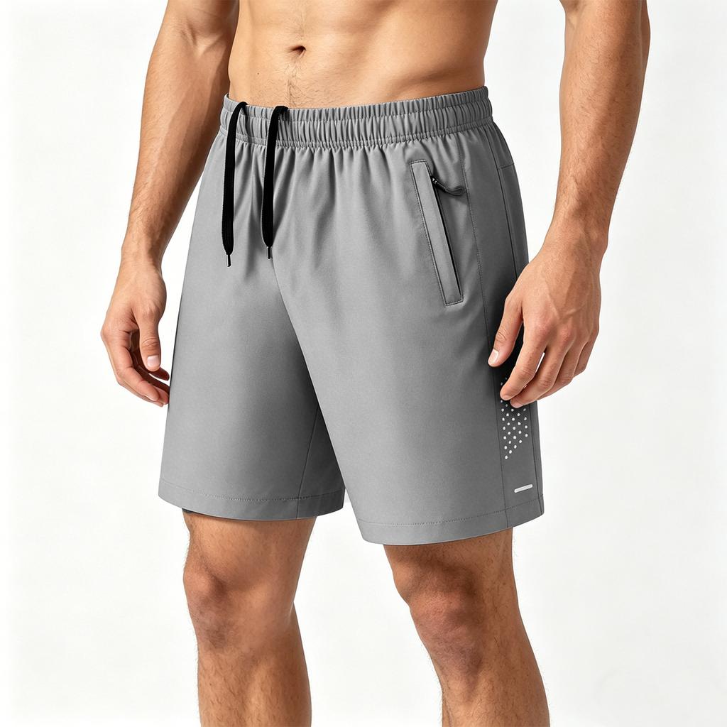 Men's Athletic Shorts Summer Five Inch Inseam Lightweight Stretch Quick Dry Training Running Workout Shorts with Pockets Drawstring Waistband