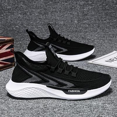 Chaussures pour hommes Nouvelle tendance du printemps Chaussures de sport toutes assorties Chaussures à la mode tissées volantes Chaussures simples tissées volantes Chaussures de course décontractées pour hommes