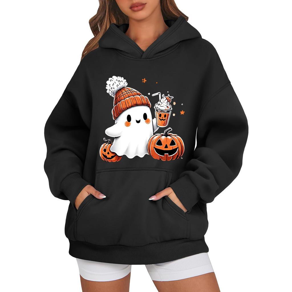 Women's Fashionable Daily Versatile Casual Hooded Sweatshirt, Daily Long Sleeved Patch Top Sweatshirt