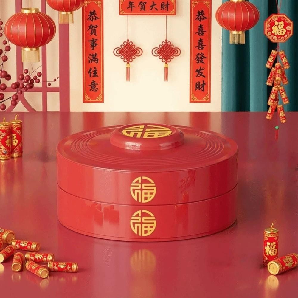 8-Compartment Nut Serving Tray 2 Layers Biscuit Fruit Plate Candy Box  Spring Festival