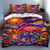 Colorful, Flamingo, Psychedelic. Bedding Duvet Cover Sets Duvet Covers Pillowcases Gifts (1 * Duvet Cover 2 * Pillowcases, Without Duvet Insert)