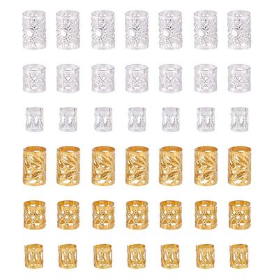 PH PandaHall 300 3 Hair Dreadlocks Metal Hair Coil Filigree Braided For Braiding Hair Accessory For Craft Handmade Silver Golden Approx. Pieces,