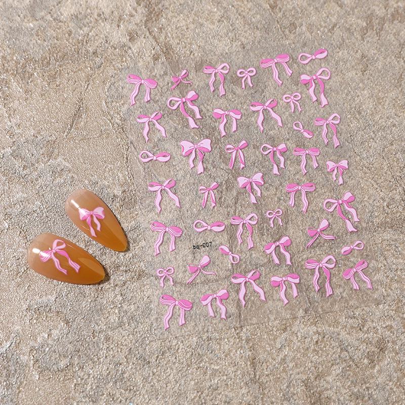 3D White Ballet Shoe & Bow Nail Stickers and Decals