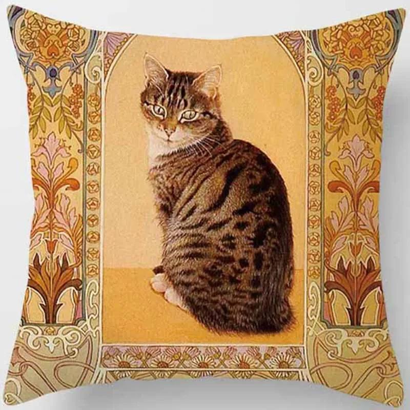 Dekoracja Domu Salon Sypialnia Poszewka na Poduszkę z Nadrukiem Kota Łóżko Samochód Sofa Poszewki na Poduszki Poszewka na Poduszkę Dekoracyjną 45*45 40x40cm 50x50 45x45