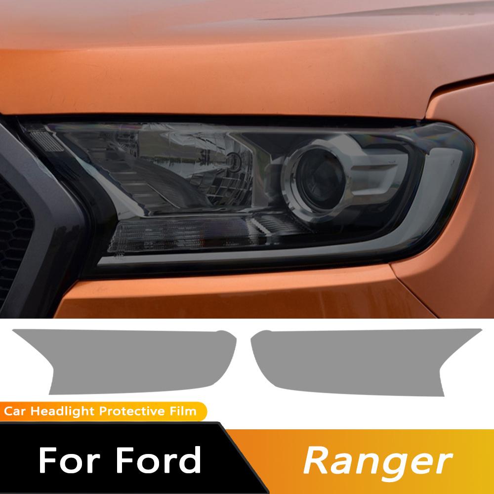 High-Definition For Ford Ranger Wildtrak Raptor 2015-Present Car Headlight Protective Film Tint Black Transparent TPU Stickers