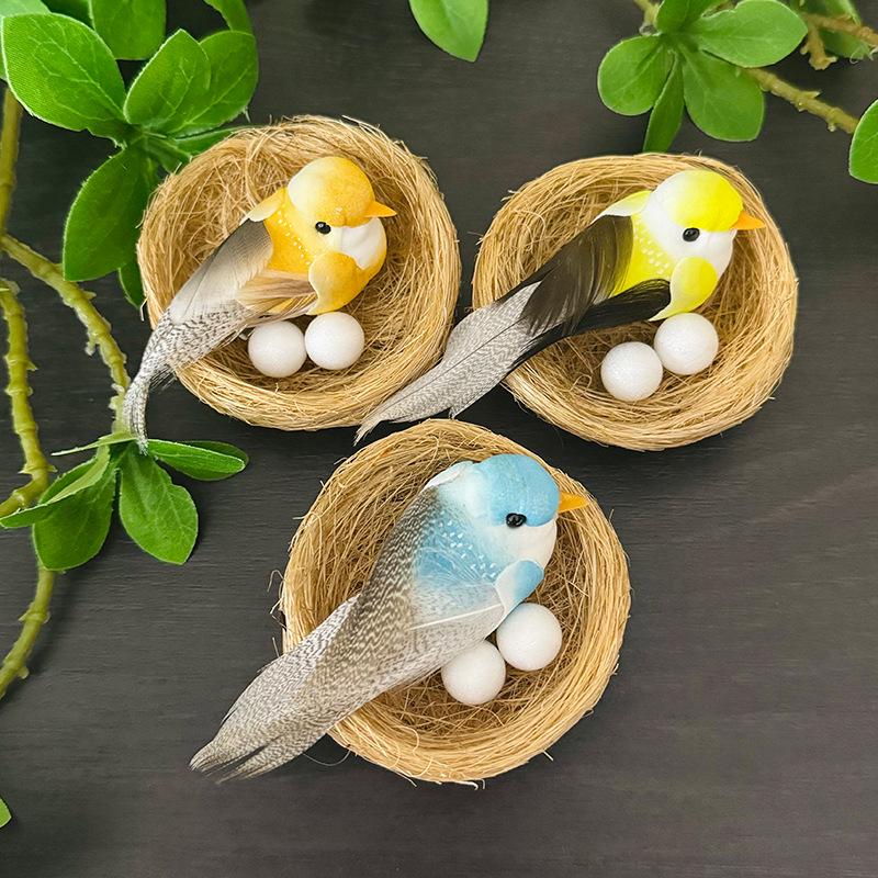 Decorative Bird Nest and Branch Ornament for Balcony and Garden Walls