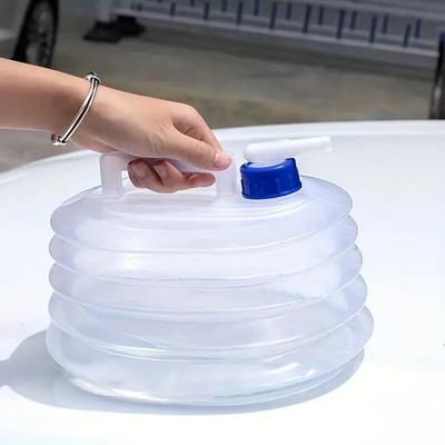 Outdoor Expandable Water Bucket 1Pcs 3/5/10L With Tap Folding Storage Bucket Portable For Camping Collapsible Durable Large Capacity  Unique