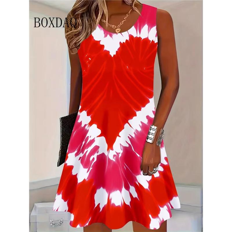 Summer Ladies 3D Printed Sleeveless Dress Comfortable and Stylish