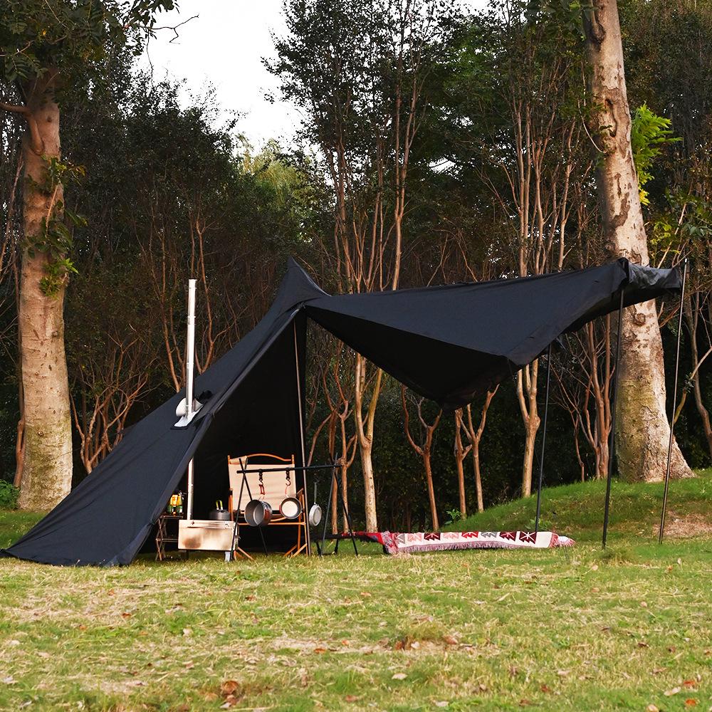 Hexagonal Pyramid Waterproof Tipi Tent: Sun-Protected Indian Camping Gear