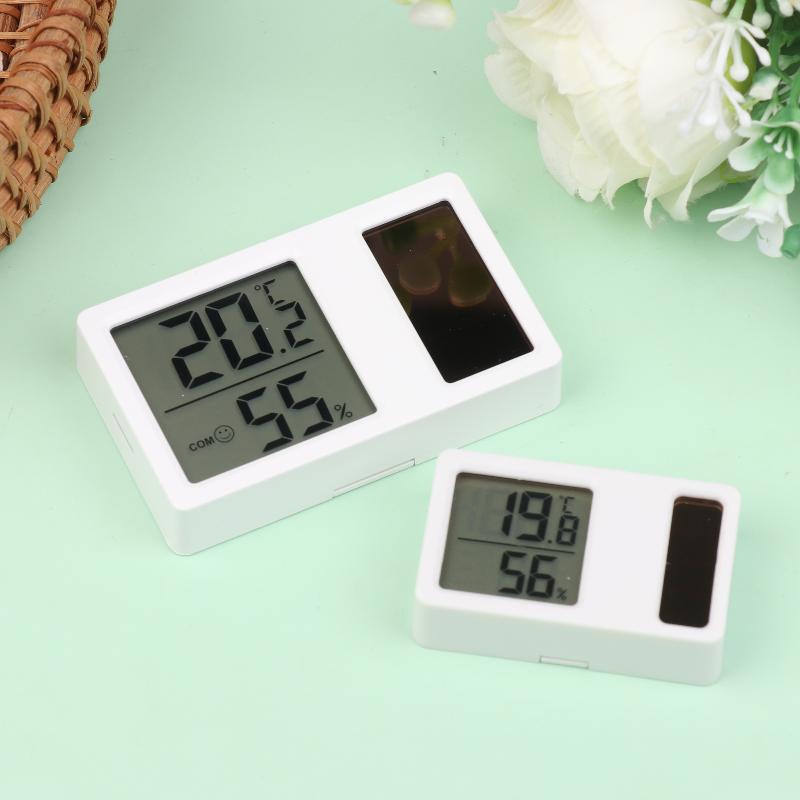 Solar Powered Thermometers Mini High Accuracy Digital Temperature Humidity Portable Measurement Meter Gauge Hygrometer
