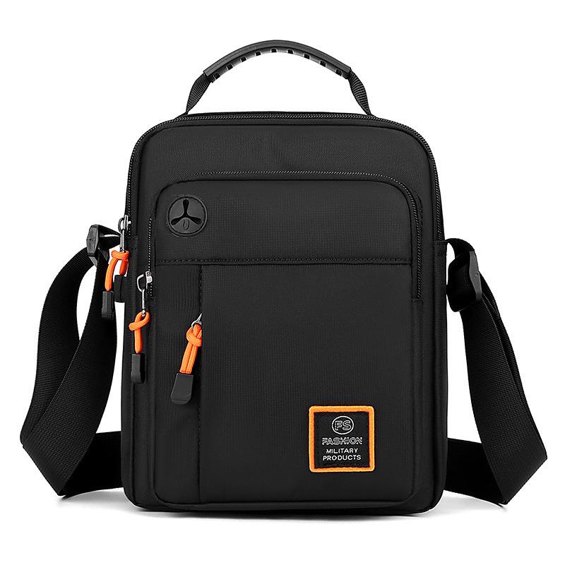 

Простая и вместительная сумка-мессенджер, повседневная сумка-саквояж из ткани Оксфорд, многослойная сумка для кассового прилавка, мужская сумка через плечо. чёрный