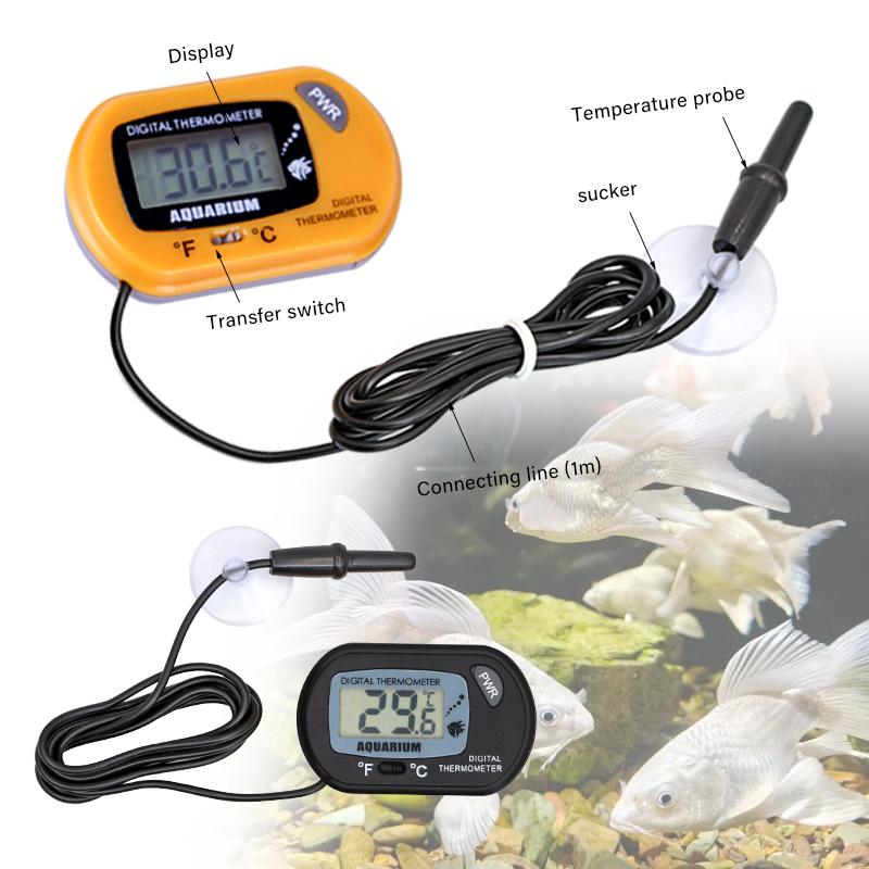 Akvarietermometer Akvarium Adsorberbar Digital Display Temperaturdetektor LCD-skärm Display Celsius Akvariumverktyg Akvatisk