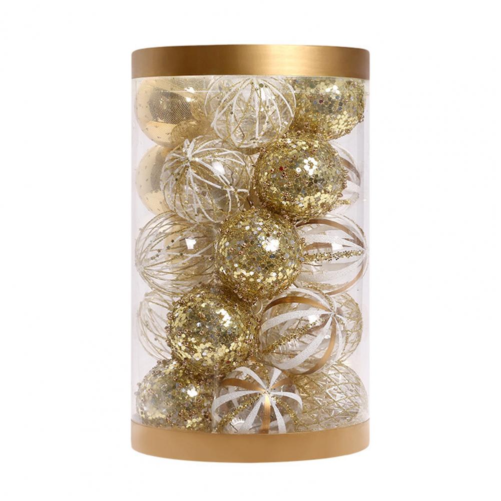 25 Stück 2,36 Zoll Weihnachtskugel-Ornamente Glitzer Pailletten Plastikkugel Weihnachtsbaumhänger für Feiertagsdekoration