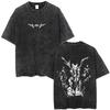 T-shirt Vintage Lavata One Punch Man Garou Stampa Double Sided Uomo Donna Manga Alta Qualità Retro Manica Corta T-Shirt