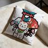 Lucky Cat Cushion Cover Soft Decorative Pillow Case Suitable for Bedroom Sofa Car Travel Use