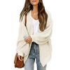 Women's Lantern Sleeve Thick Needle Cardigan New Pocket Knitted Sweater Women's Jacket