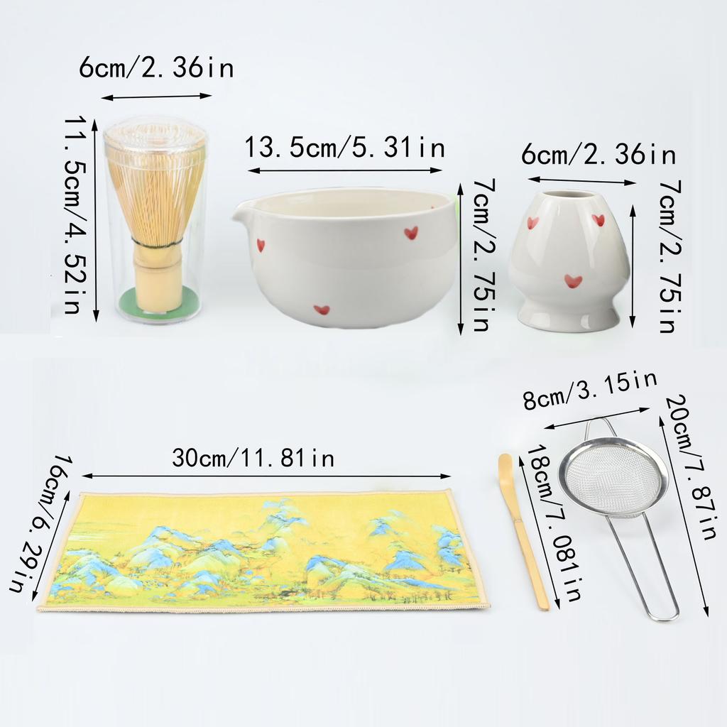 2/4/5/6PCS/Set Japanese-style Matcha Bowl , Spoon, Tea Whisk, Sieve Mesh, Perfect Gift For Ceremony, Traditional Decoration