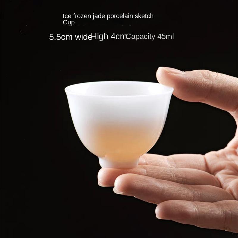 

Ice-like Frozen Jade Porcelain Tea Cup White Porcelain Small Teacup Kung Fu Tea Set Ceramic Cup Teacup Tea Bowl 200ml