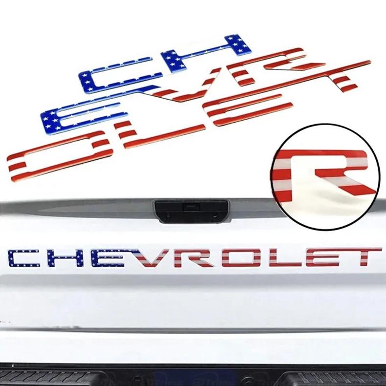 ABS Car Tail Letter Stickers Accessories for Chevrolet SILVERADO Auto Rear Trunk Emblem Badge Decal Decoration