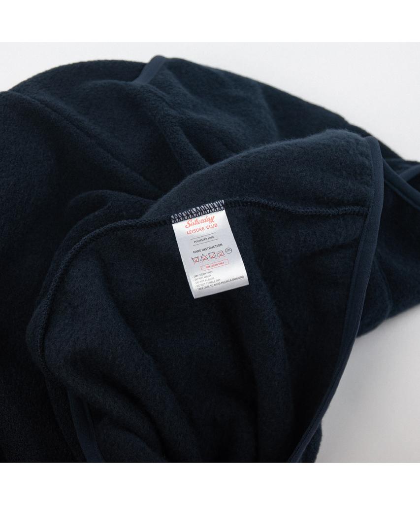 Seleodeilejeokeulleob Leisure Terry Fleece Half Zip-Up Sweater(Unisex) - Navy & Ivory