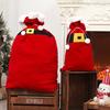 Christmas Candy Bag Xmas Treat Bag Fabric Snack Wrapping Bag Red Flocked Party Favor Bag for Holiday Decor Gift Wrapping