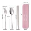 Portable Stainless Steel Cutlery Set: Fork, Spoon & Chopsticks - Ideal for Students & Outdoor Use
