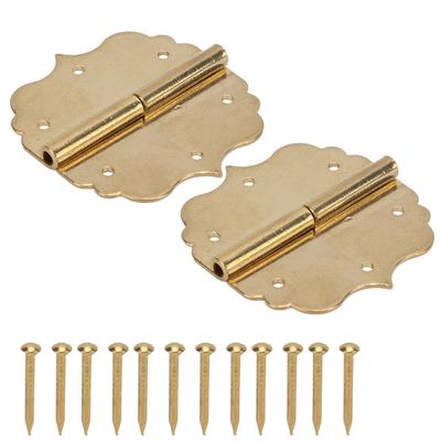 Antique Hinge Exquisite Retro Design Unique Shape Corrosion Resistance Brass Hinge for Wardrobes Wooden Box