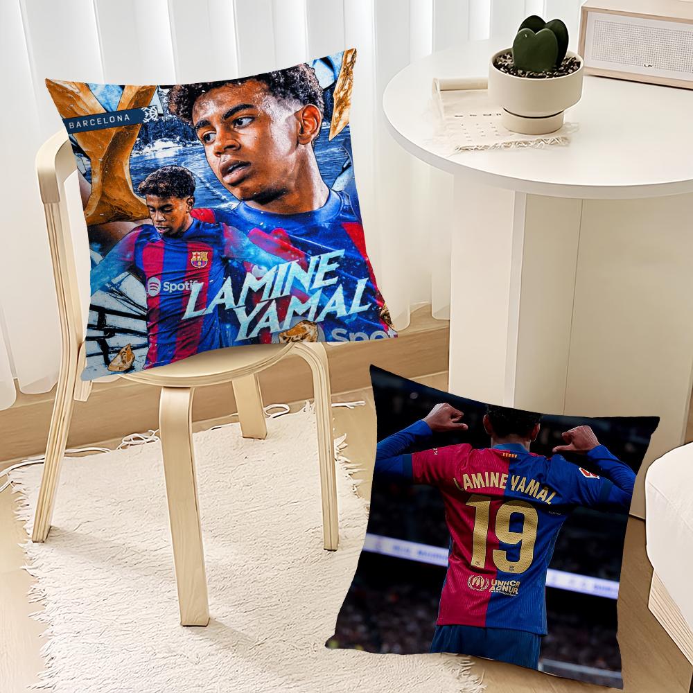 Sports Football L-Lamine Y-Yamal Cushion Cover Living Room Headboard Bedroom Office Cushion Cushion Sofa Nap Time Pillow Case