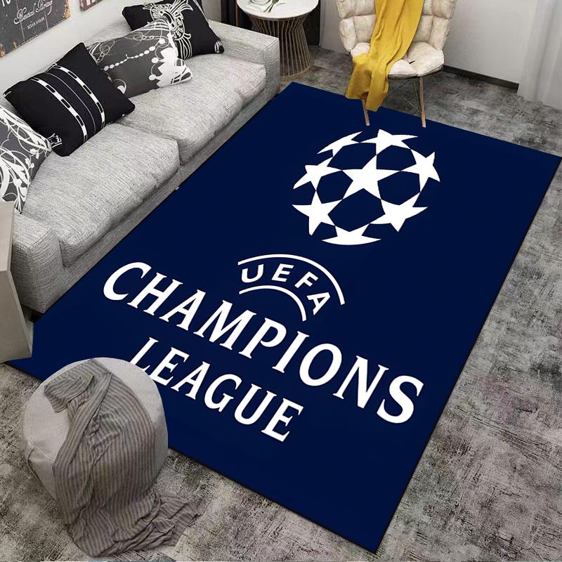 Tappeto Logo UEFA Champions League Blu Navy Decorazione per Tifosi di Calcio Adatto per l'uso come antiscivolo per soggiorno camera da letto divani