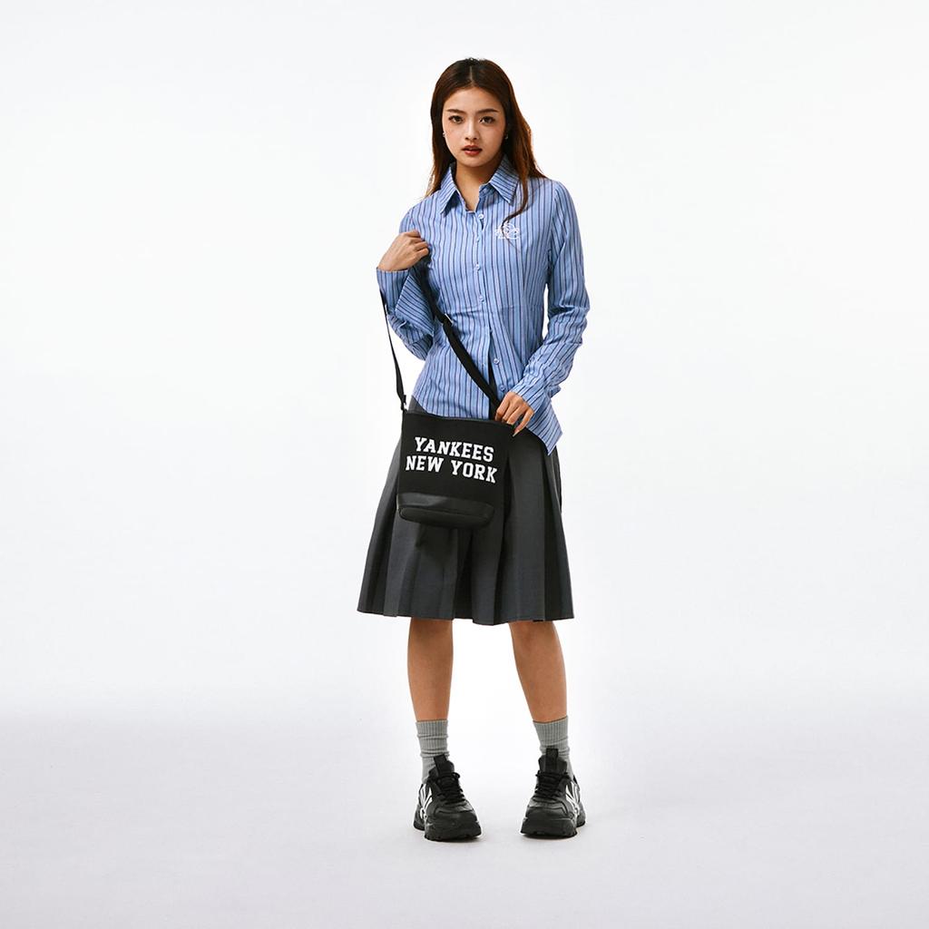 MLB Cotton With Polyester Bucket Bag, Shoulder Bag, Crossbody Bag, Handbag Regular Unisex Black 3ABMS024N-50BKS