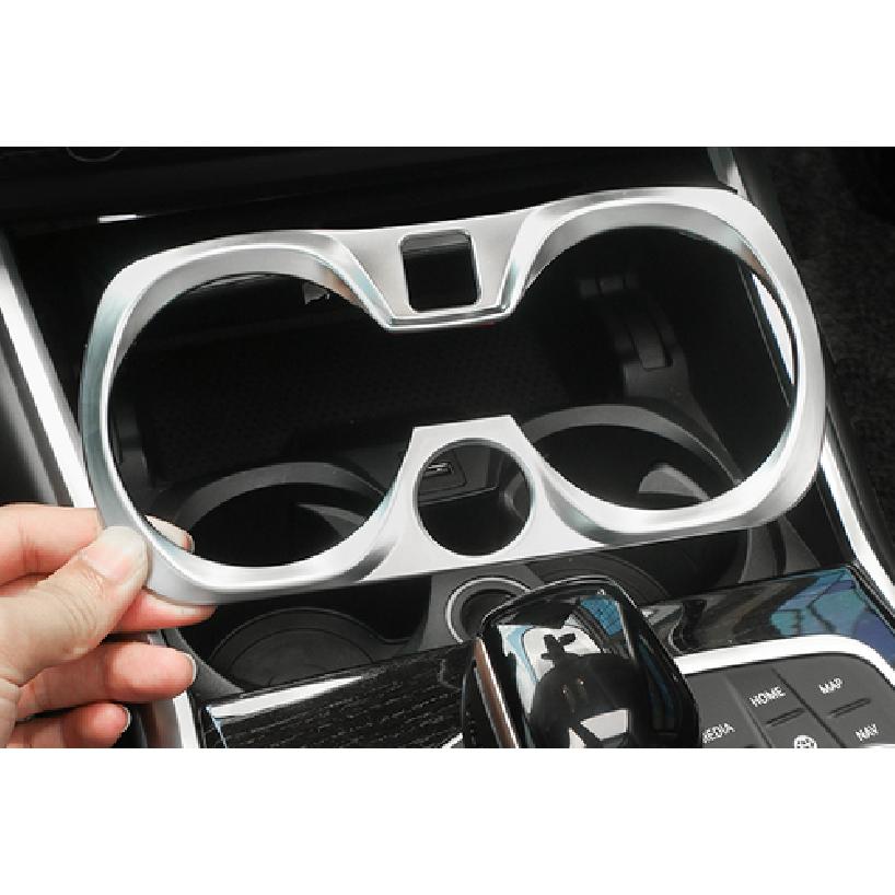 For BMW 3-Series G20 -22 Matte Silver Gear Water Cup Holder Frame Cover Trim